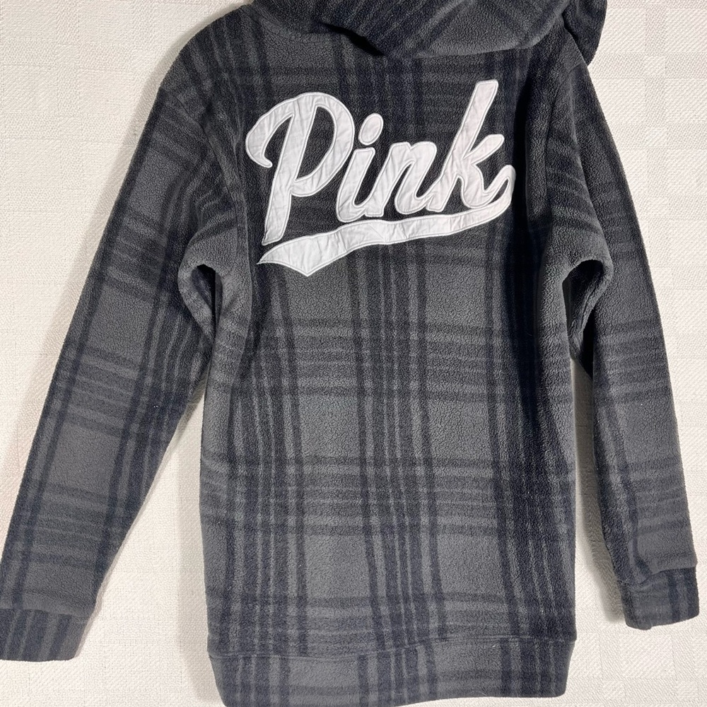 Casual Hoodie by Pink Women’s M Black and Gray 1/4 Zip Soft